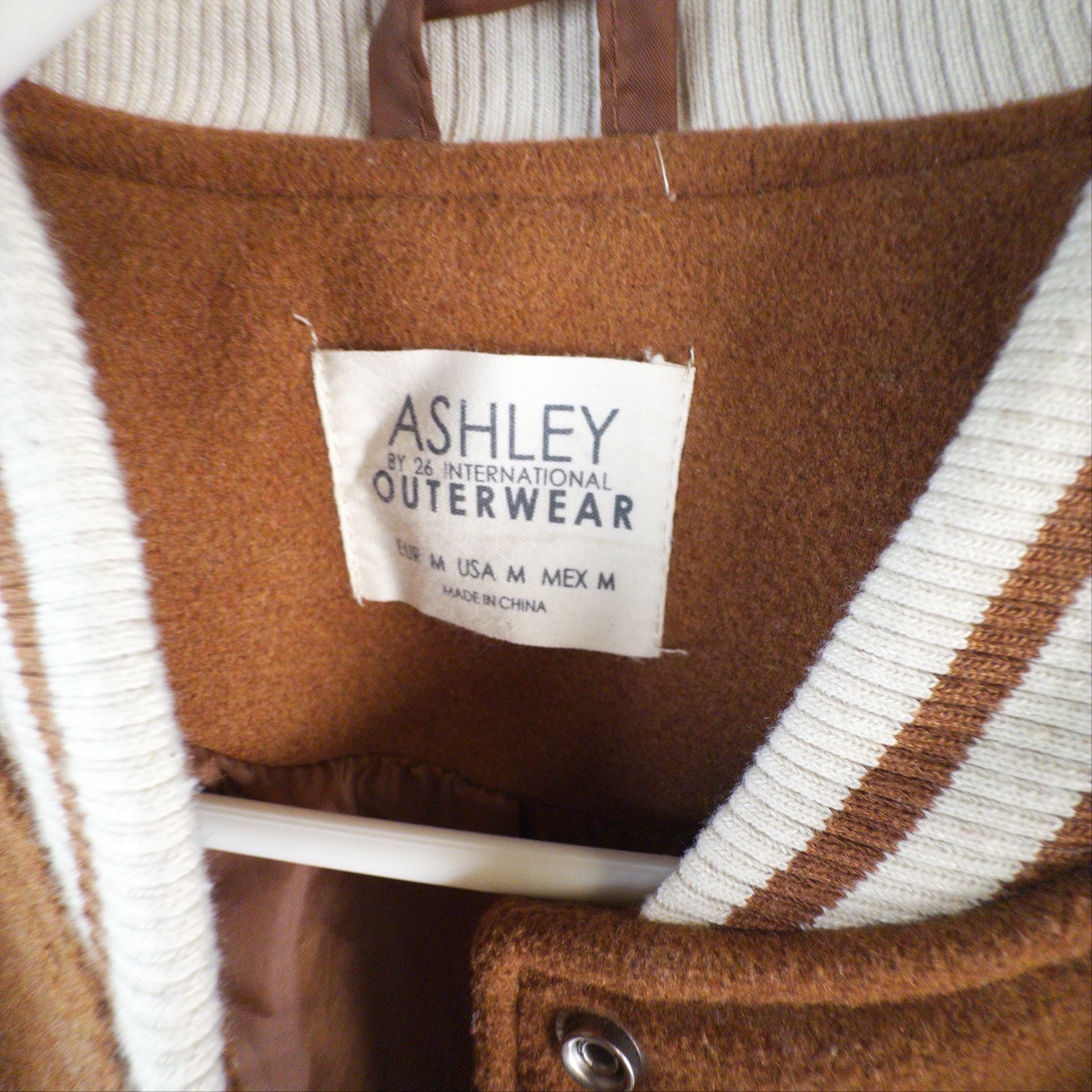 Ashley by 26 International Outerwear Varsity Jacket Size M Brown Butterfly 4