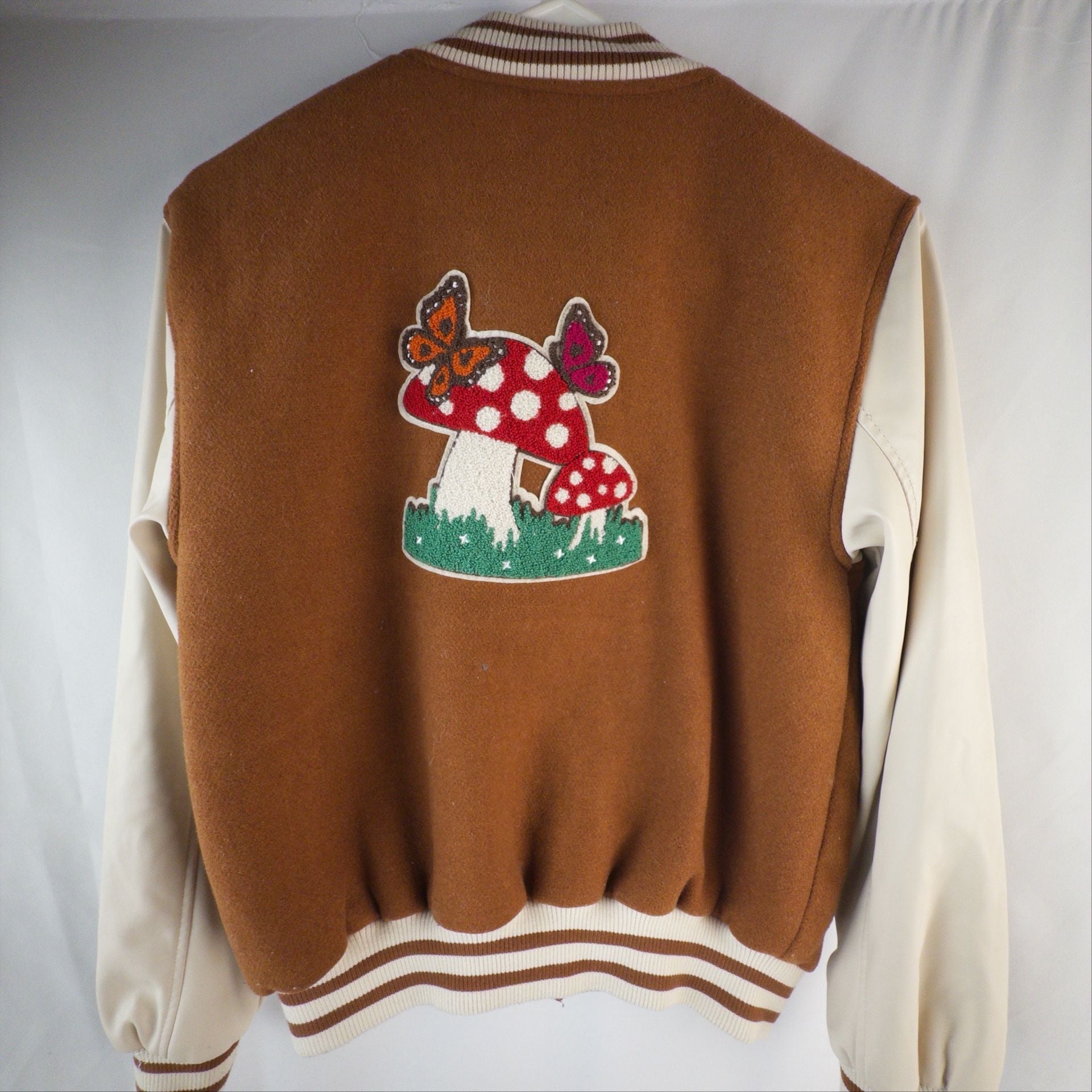 Ashley by 26 International Outerwear Varsity Jacket Size M Brown Butterfly 6
