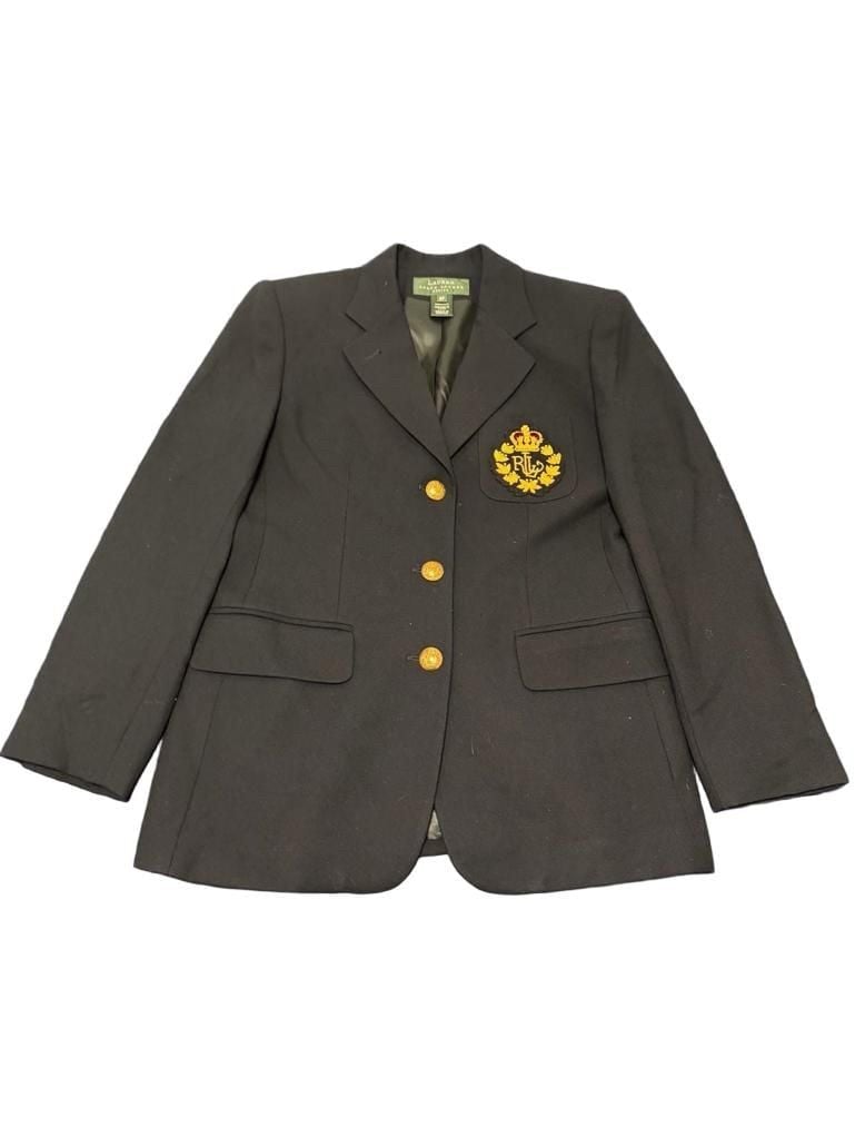 Vintage 90s Lauren Ralph Lauren Wool Blazer 3D Crest Size 14 - , 2