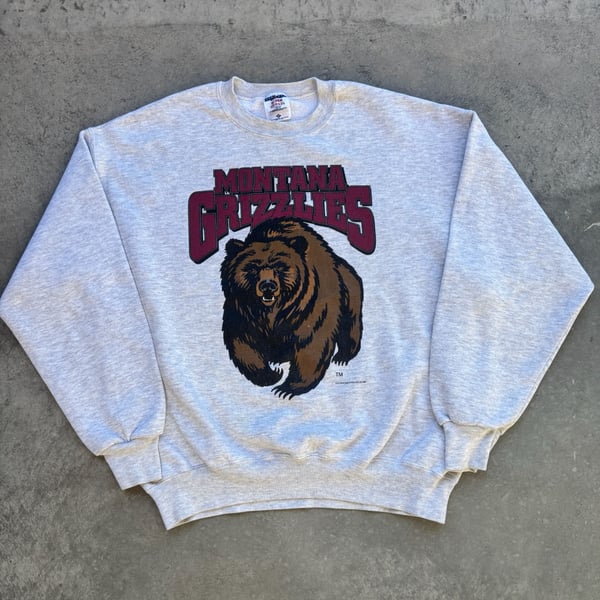 1996 Vintage Montana Grizzlies Sweatshirt Crewneck Grey Size XL