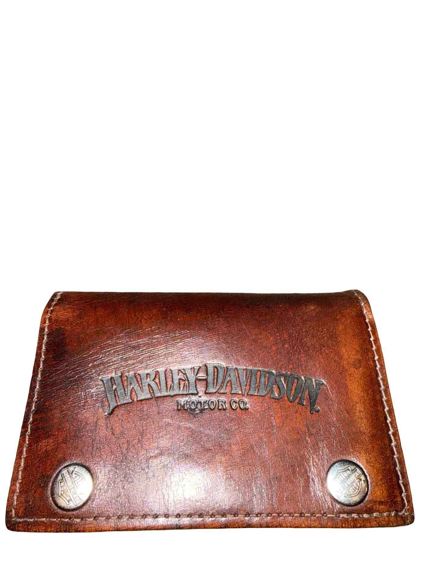 Harley-Davidson Antique Brown Leather Biker Wallet 2