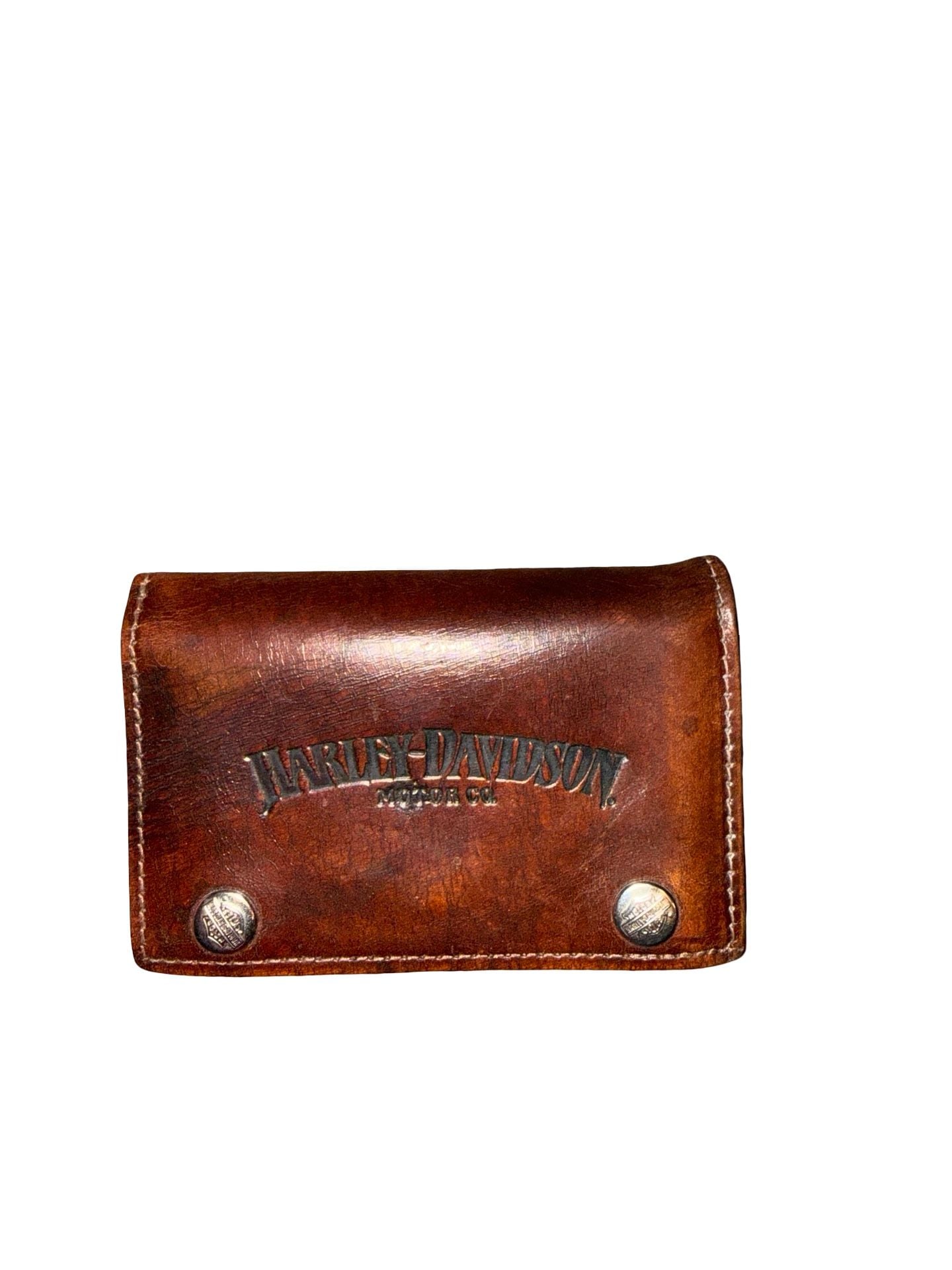 Harley-Davidson Antique Brown Leather Biker Wallet 3