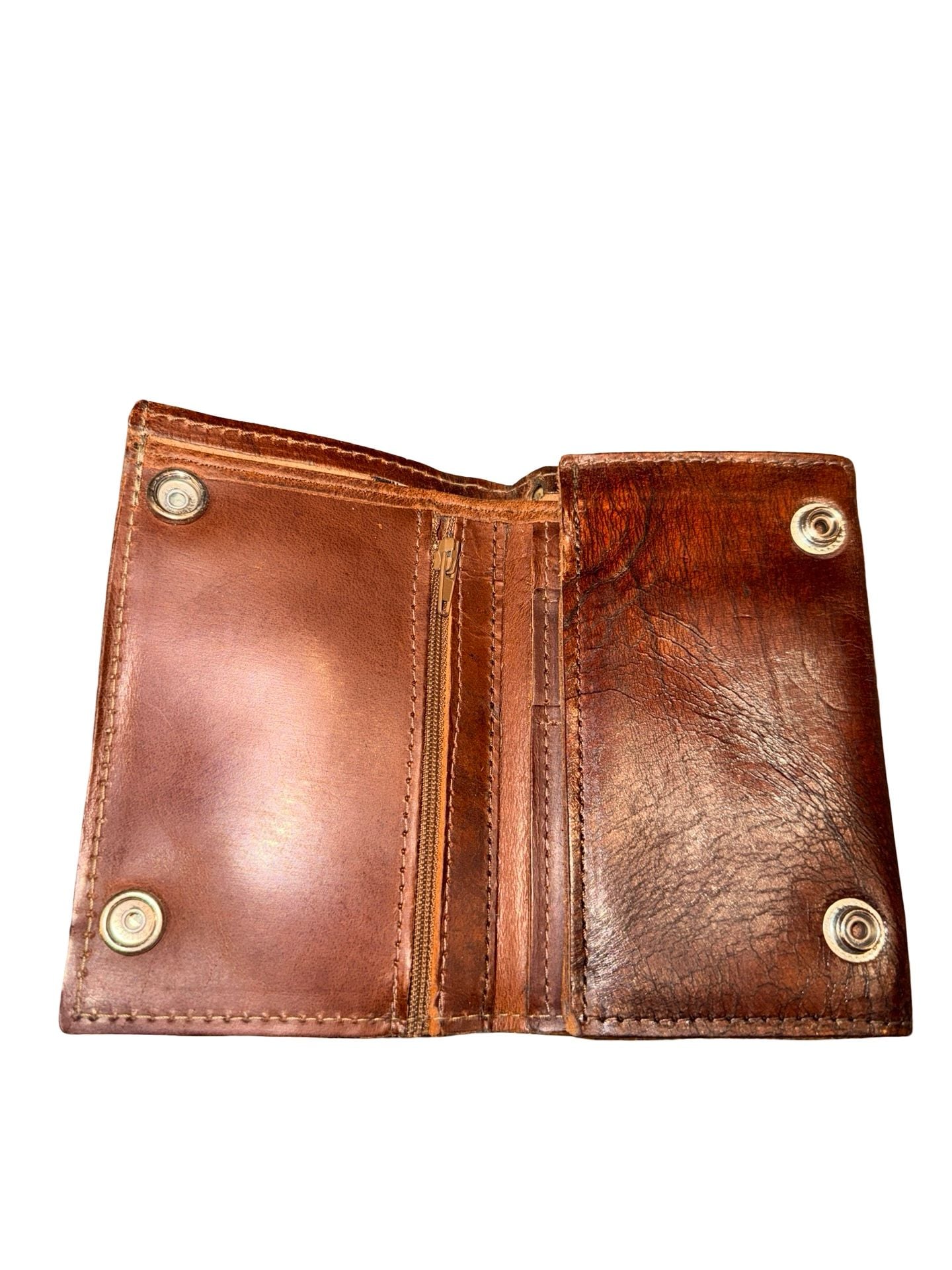 Harley-Davidson Antique Brown Leather Biker Wallet 4