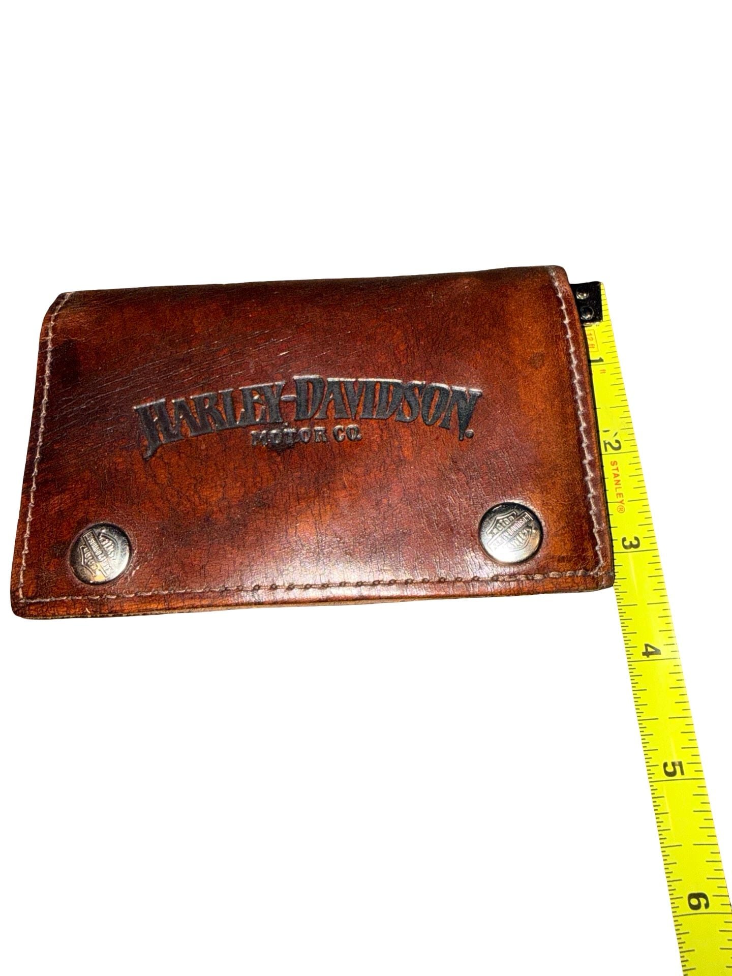 Harley-Davidson Antique Brown Leather Biker Wallet 8