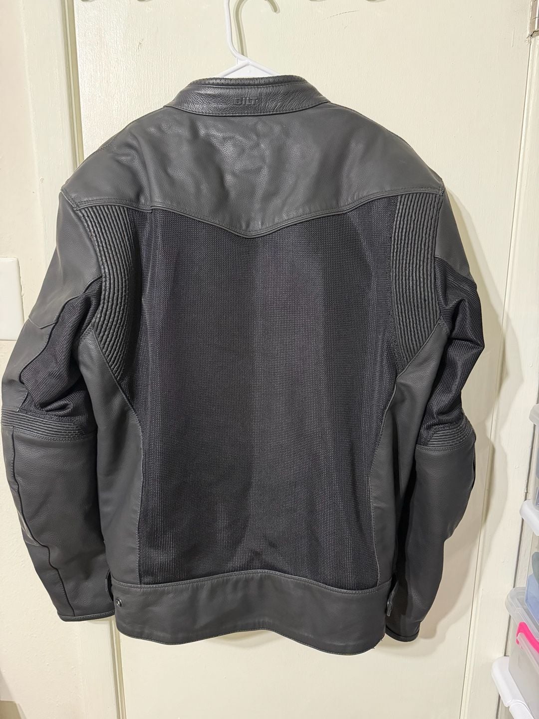 BILT Nomad Air Motorcycle Jacket Size L Black Leather Mesh 3