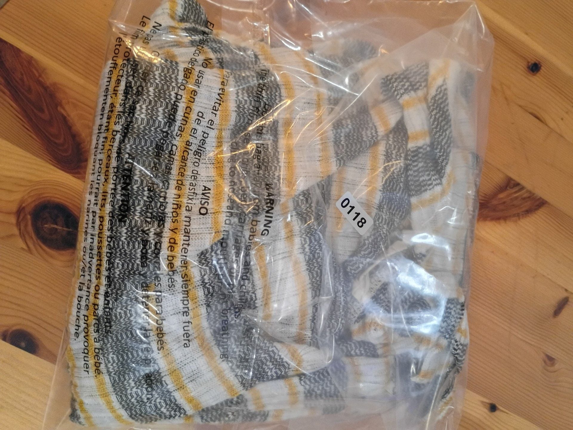 LuLaRoe Sarah Long Cardigan Gray Yellow Striped Open Front Pockets 8
