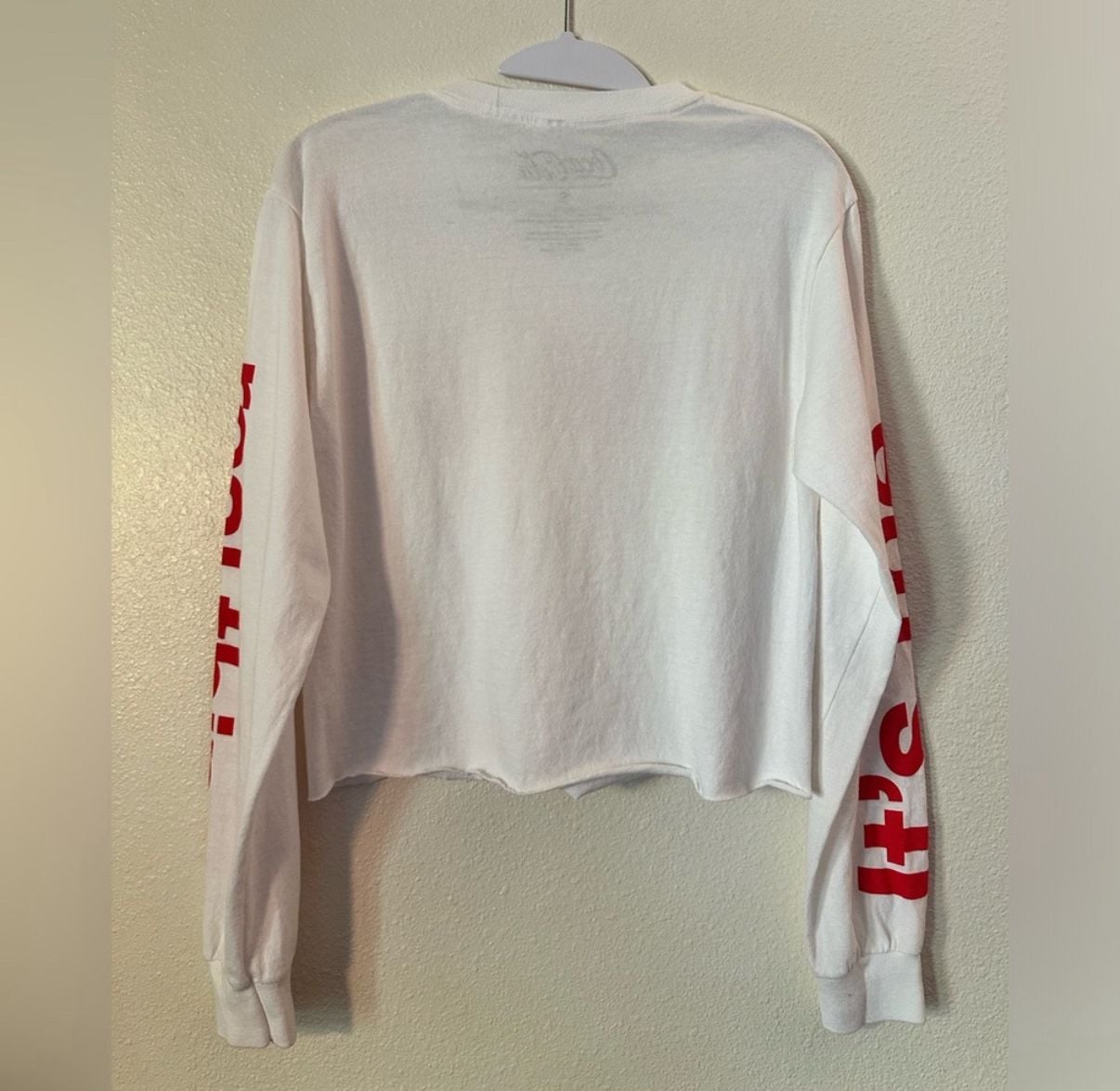 Coca-Cola Long Sleeve Crop Top Size S White Real Thing 5