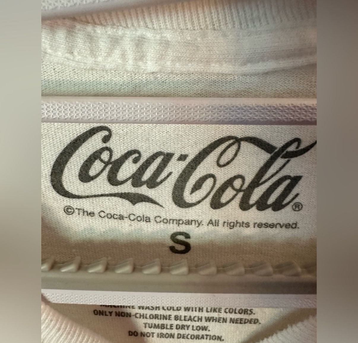 Coca-Cola Long Sleeve Crop Top Size S White Real Thing 6