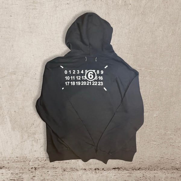 MM6 Maison Margiela Number Logo Zip Hoodie Black