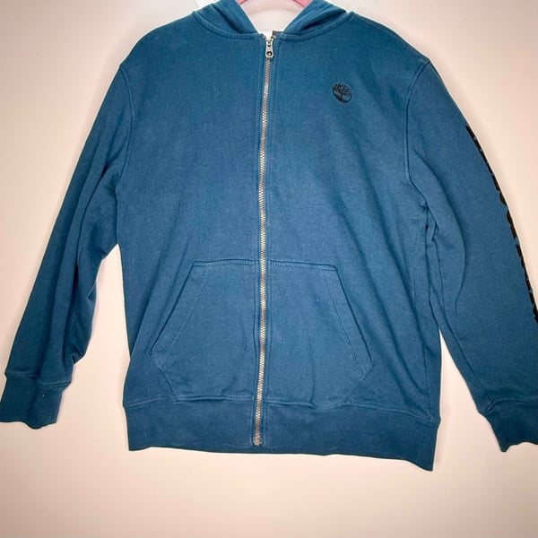 Timberland Full Zip Hoodie Size XL 18-20 Blue Cotton Blend