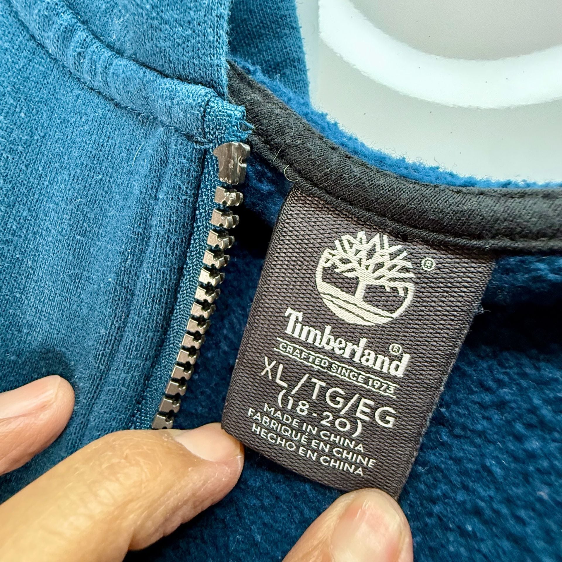 Timberland Full Zip Hoodie Size XL 18-20 Blue Cotton Blend 7