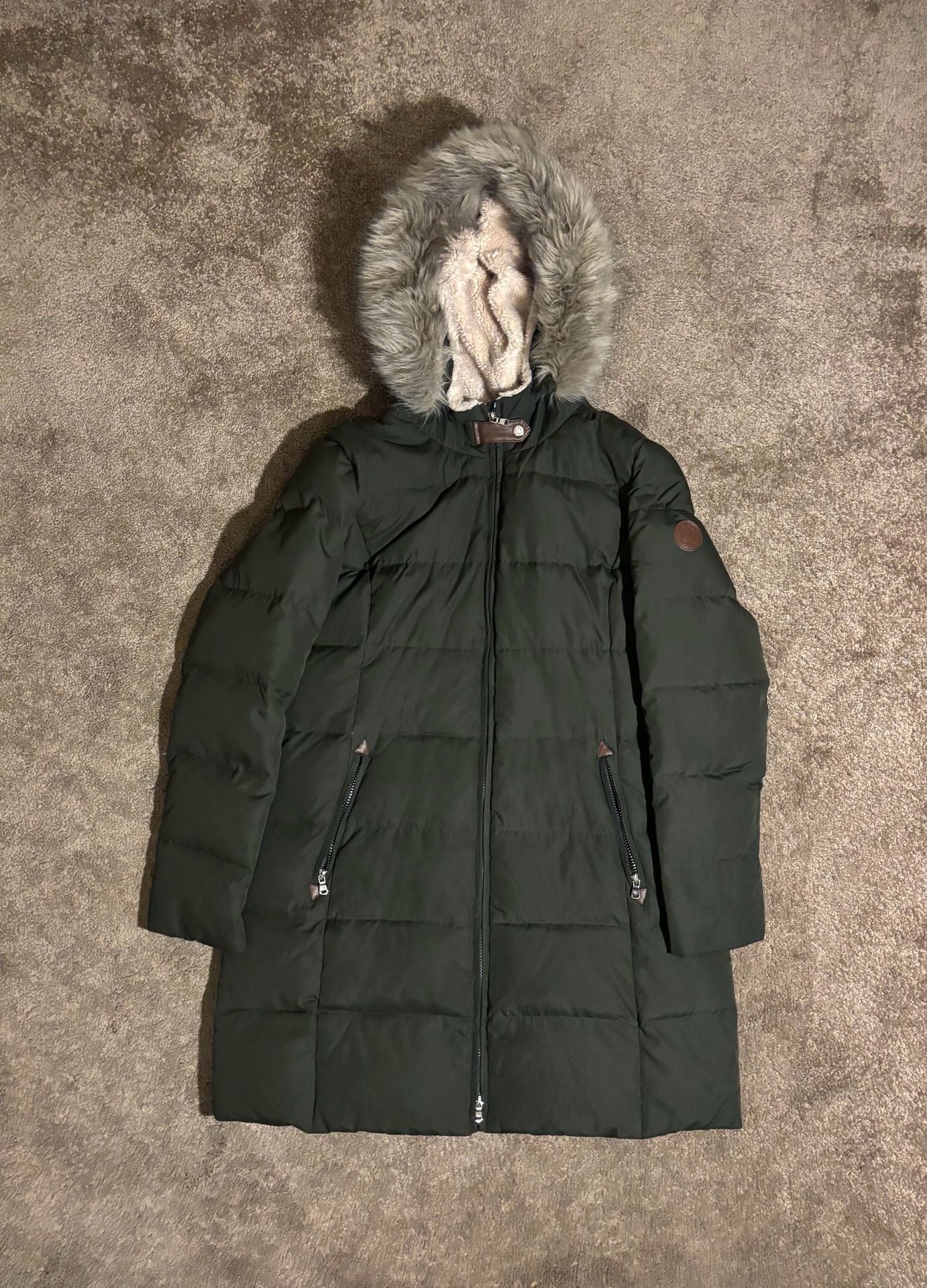 Lauren Ralph Lauren Womens Large Olive Green Goose Down Packable Puffer Coat 2