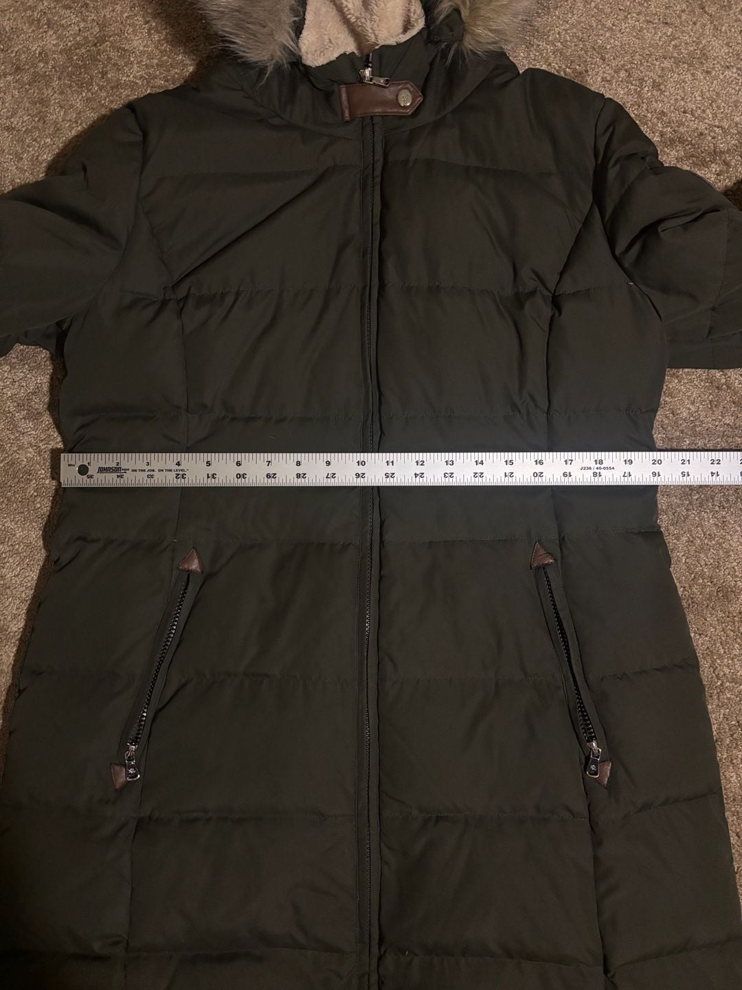 Lauren Ralph Lauren Womens Large Olive Green Goose Down Packable Puffer Coat 7