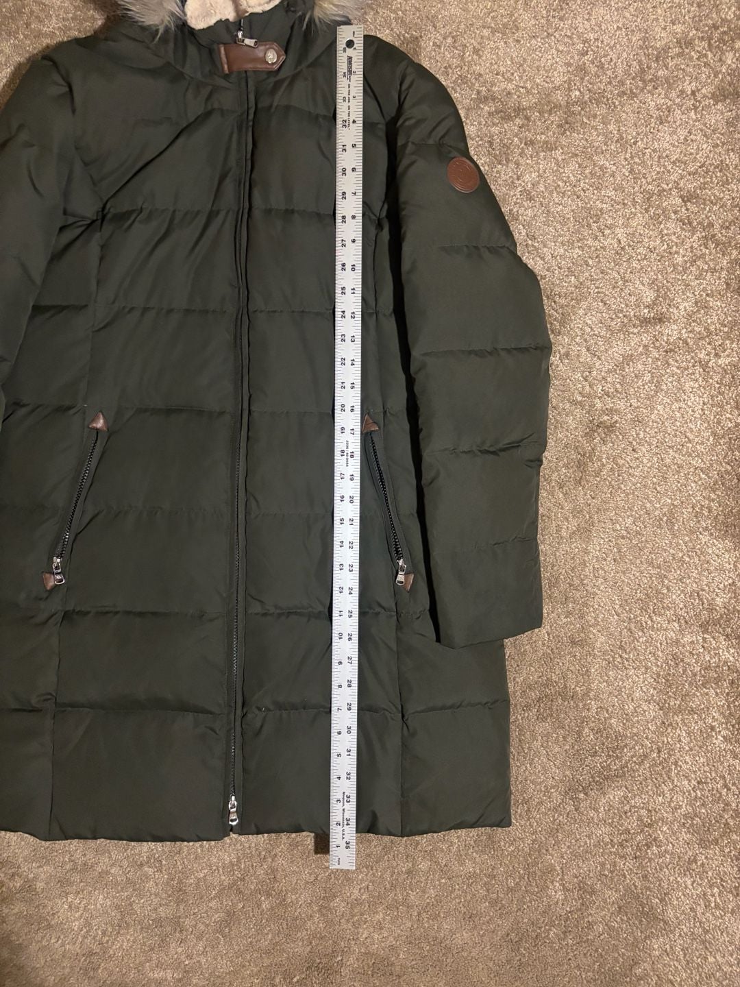 Lauren Ralph Lauren Womens Large Olive Green Goose Down Packable Puffer Coat 8