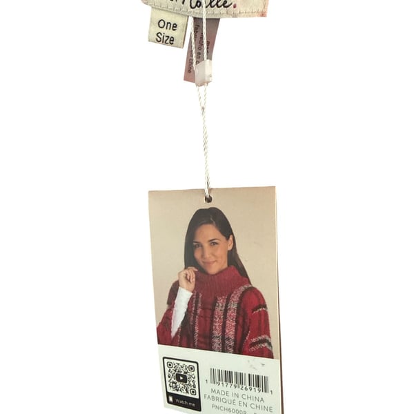 Simply Noelle Poncho One Size Red Plaid