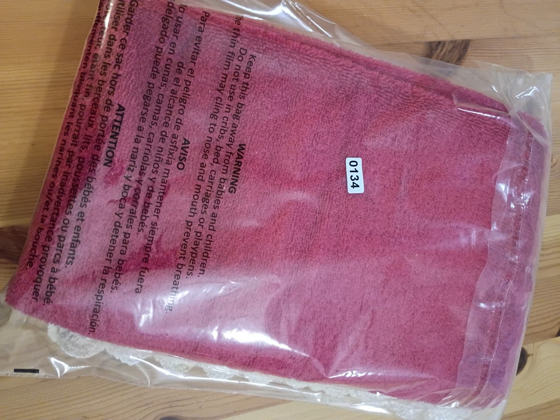Pink Cotton Hand Towel with Crochet Lace Trim 23 x 12 Inches 6