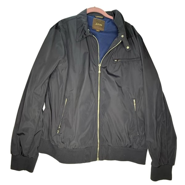 Tasso Elba Bomber Jacket Size XL Navy Blue Full Zip Windbreaker