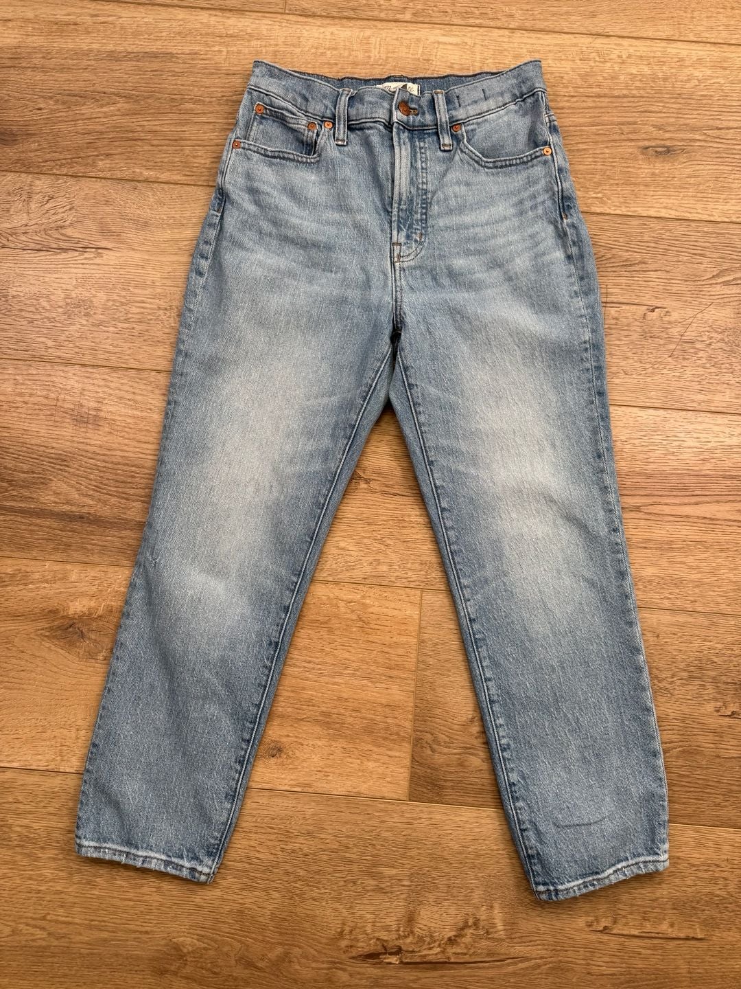 Madewell Perfect Vintage Crop Jeans 27 Light Wash High Rise Tapered 3