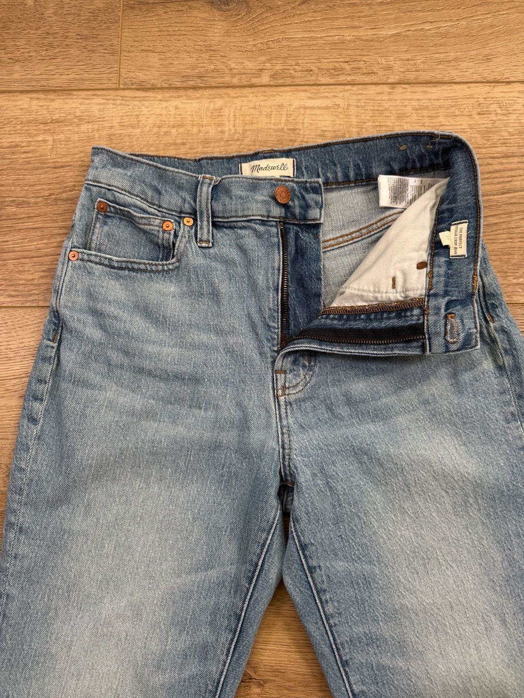 Madewell Perfect Vintage Crop Jeans 27 Light Wash High Rise Tapered 5