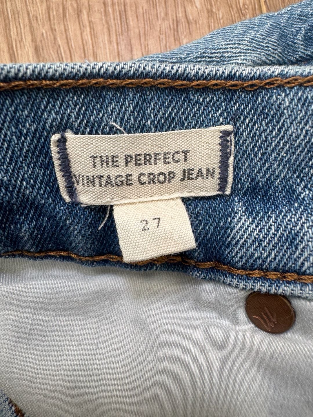 Madewell Perfect Vintage Crop Jeans 27 Light Wash High Rise Tapered 6