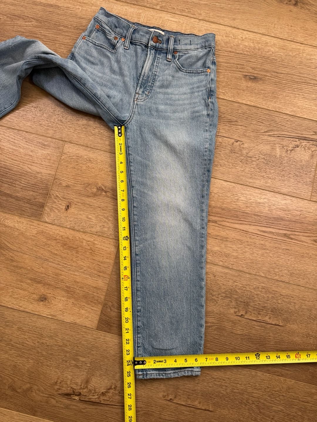 Madewell Perfect Vintage Crop Jeans 27 Light Wash High Rise Tapered 8