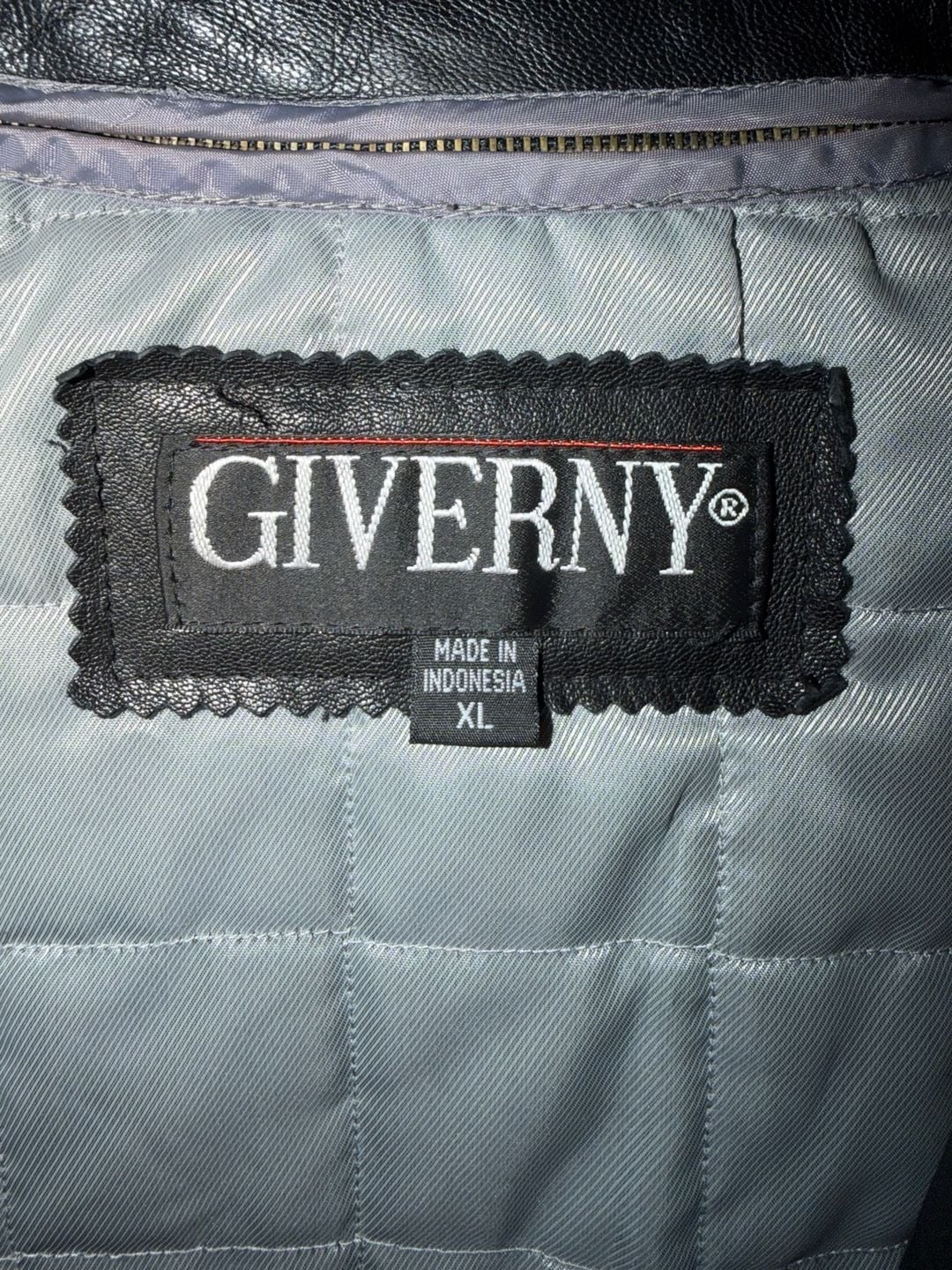 Giverny Leather Jacket Size XL Black Button Quilted Lined 3
