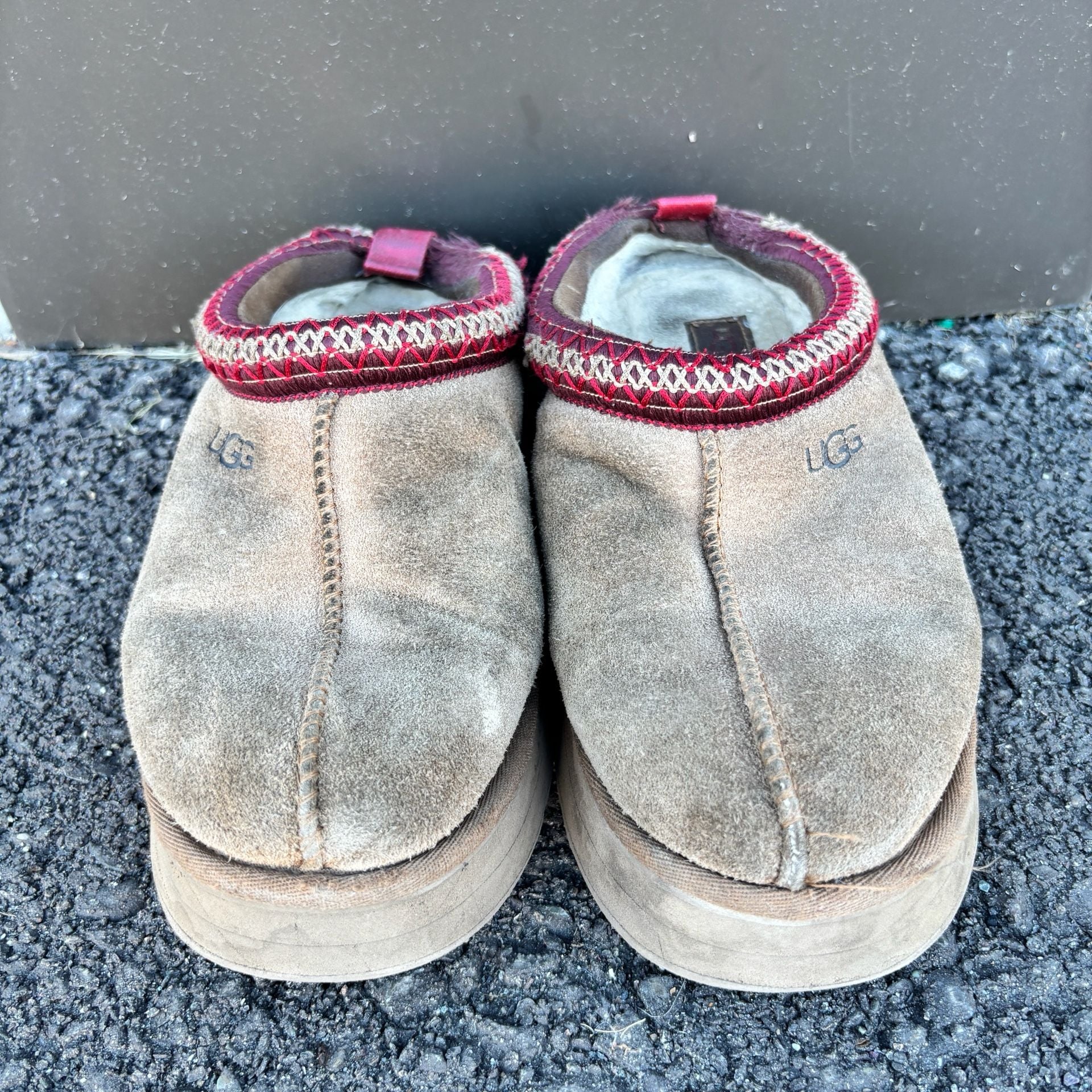 UGG Tazz II Platform Slippers Chestnut Brown Suede Size 9 3