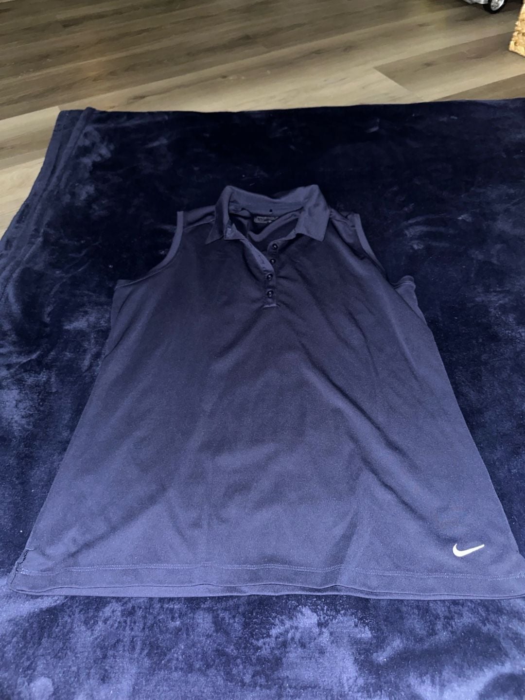 Nike Golf Sleeveless Polo Size XL Blue Dri-Fit 2