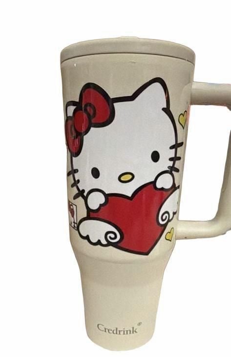 Credrink Sanrio Hello Kitty 40 oz Tumbler With Handle White 1