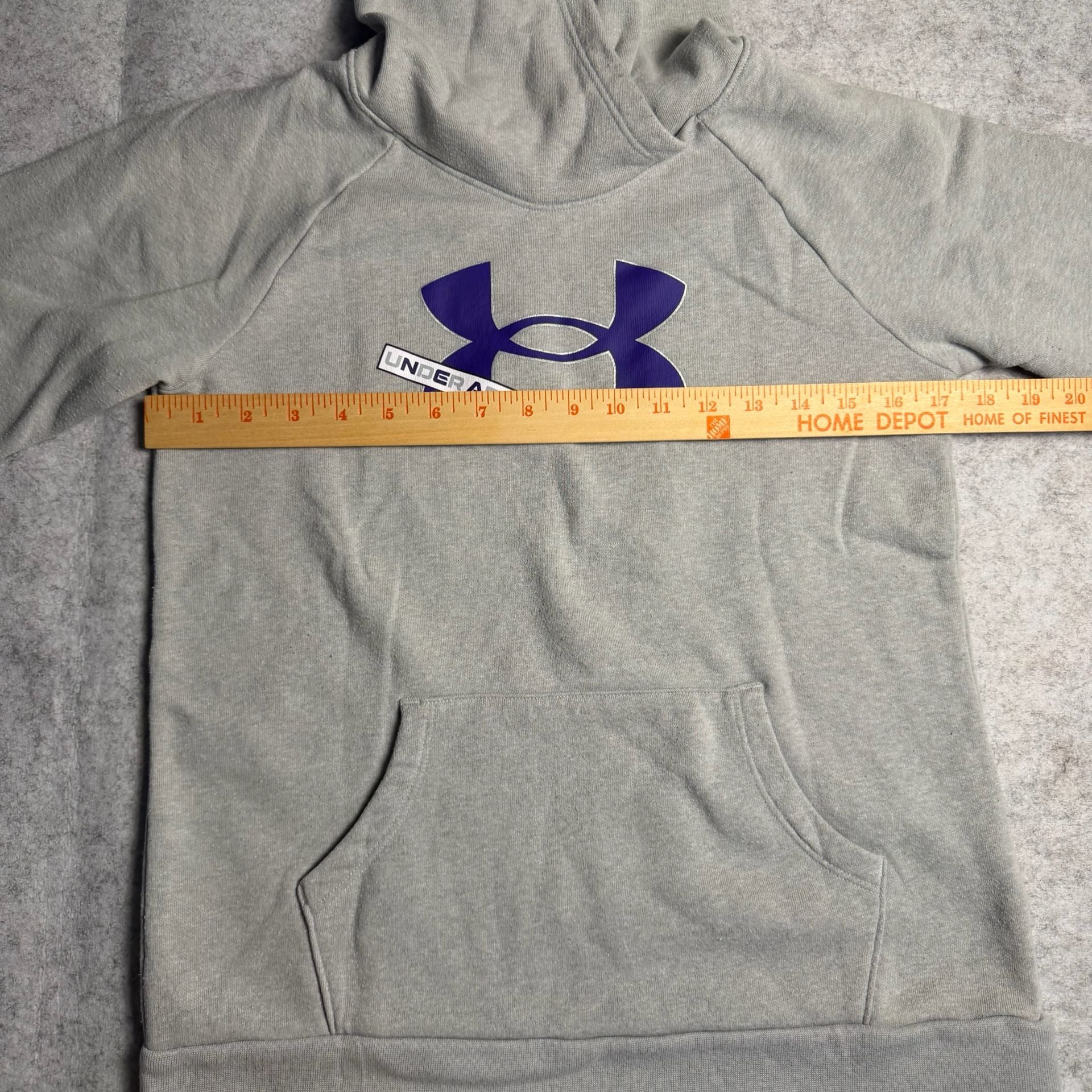 Under Armour Hoodie Size YLG Gray Purple Logo 3