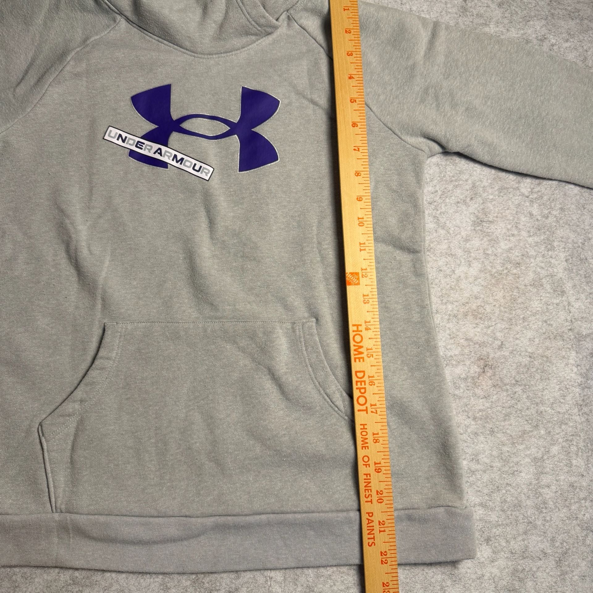 Under Armour Hoodie Size YLG Gray Purple Logo 4