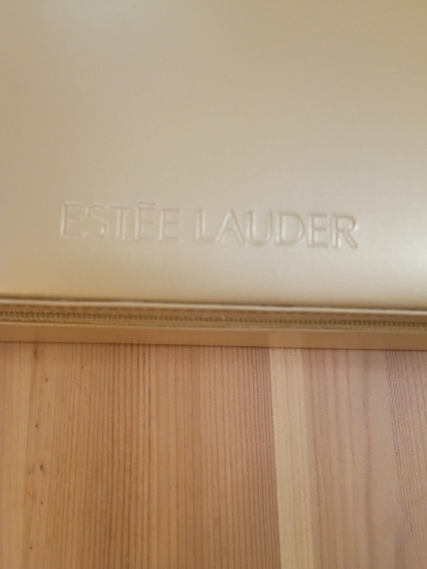 Estee Lauder Vintage Gold Makeup Jewelry Case Train Box Vanity Bag 3