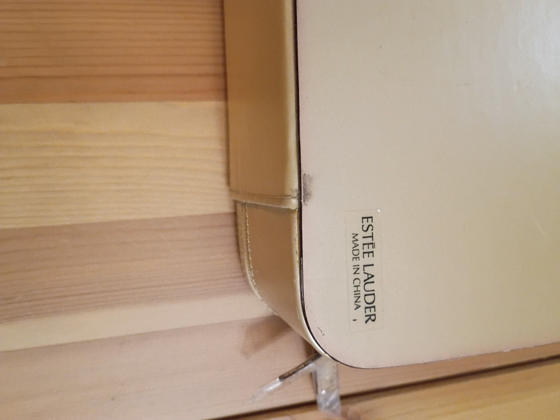 Estee Lauder Vintage Gold Makeup Jewelry Case Train Box Vanity Bag 9