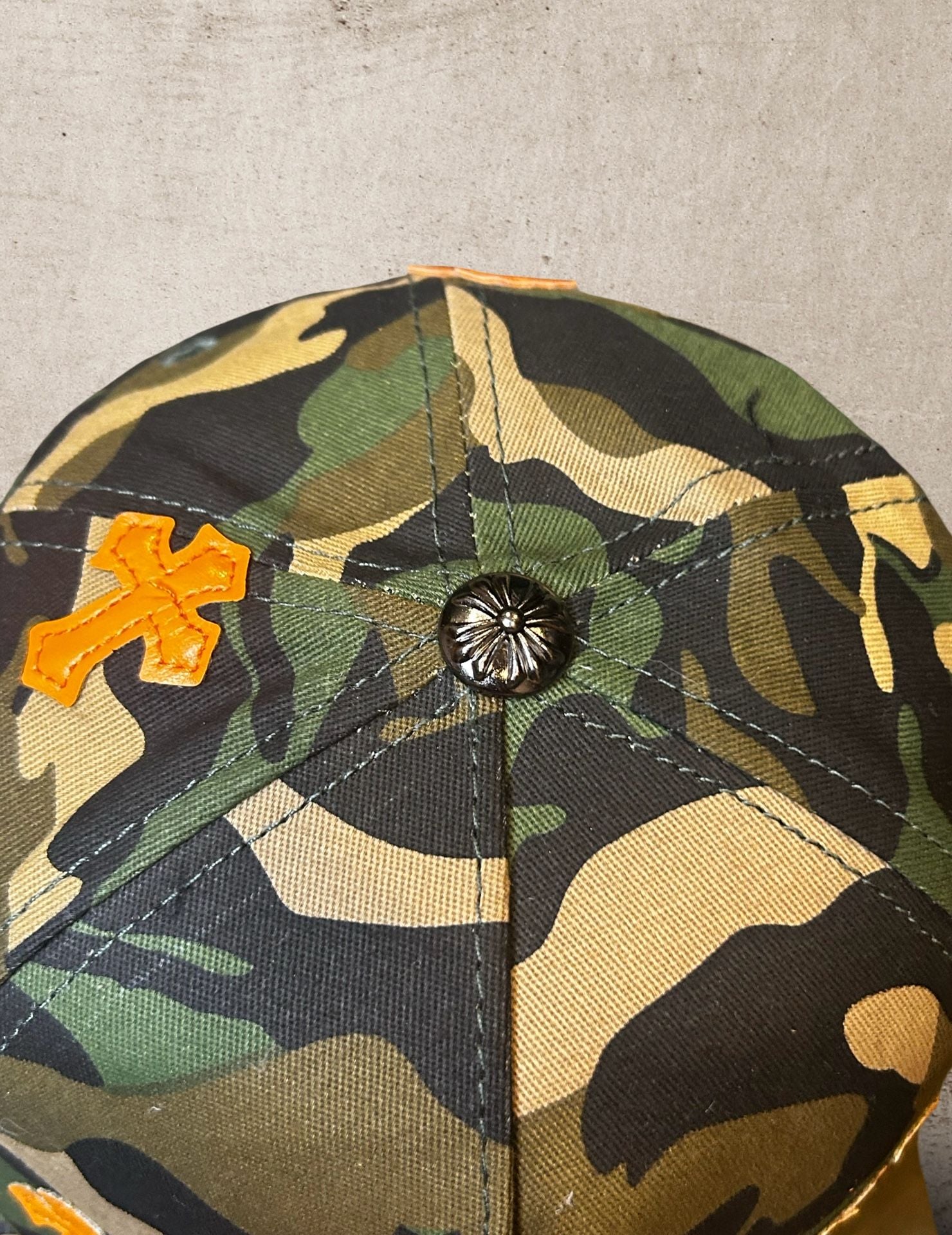 Chrome Camo Hat Orange Cross Patches Snapback 3
