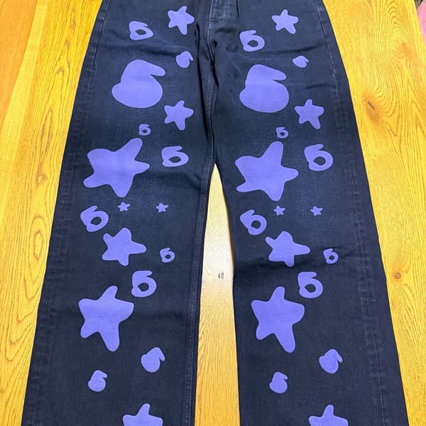 Authentic Sp5der Beluga Denim Jeans Indigo size 36