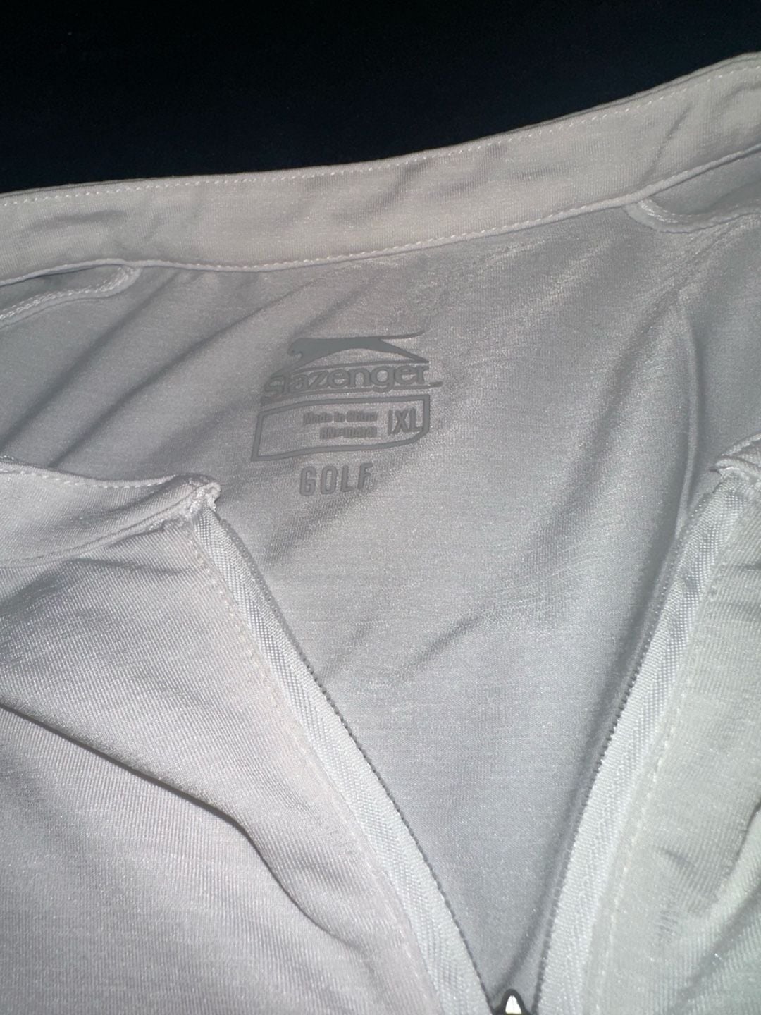 Slazenger Golf Zip Polo Size 1XL White Short Sleeve 3