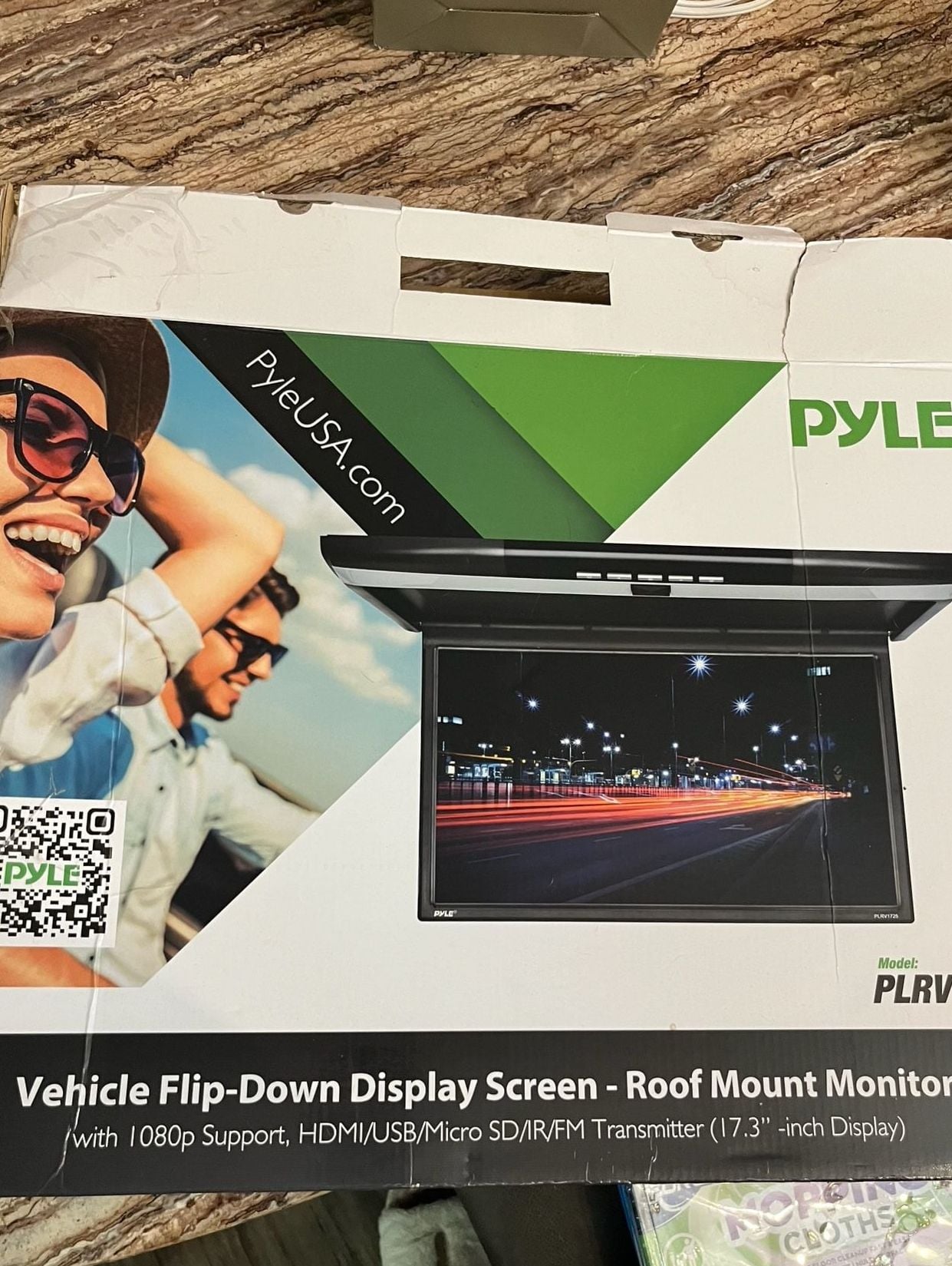 Pyle PLRV1725 Vehicle Flip-Down Display Screen Roof Mount Monitor 1
