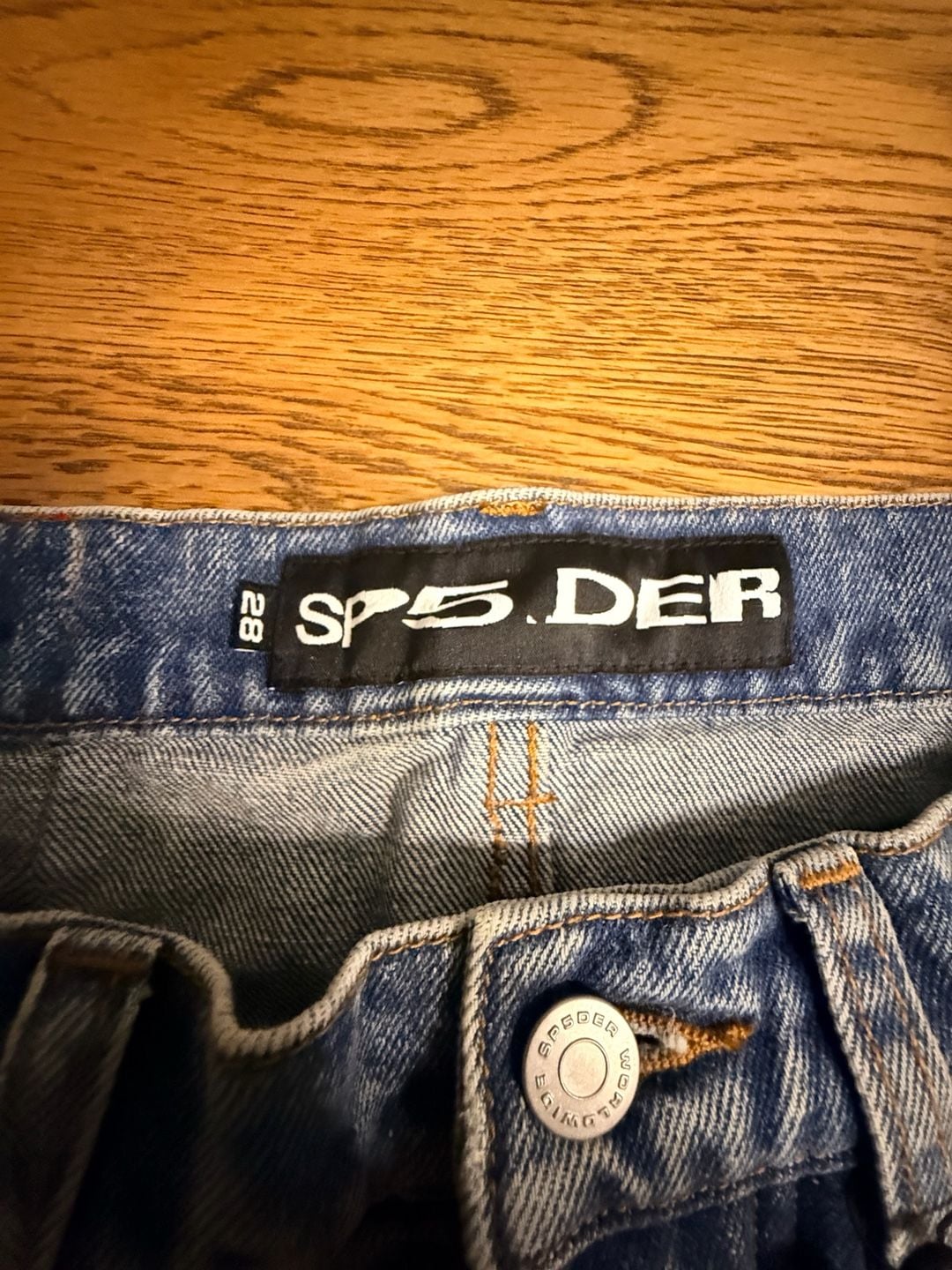 Authentic Sp5der Light Wash V3 Indigo Denim Jeans Size 28 4