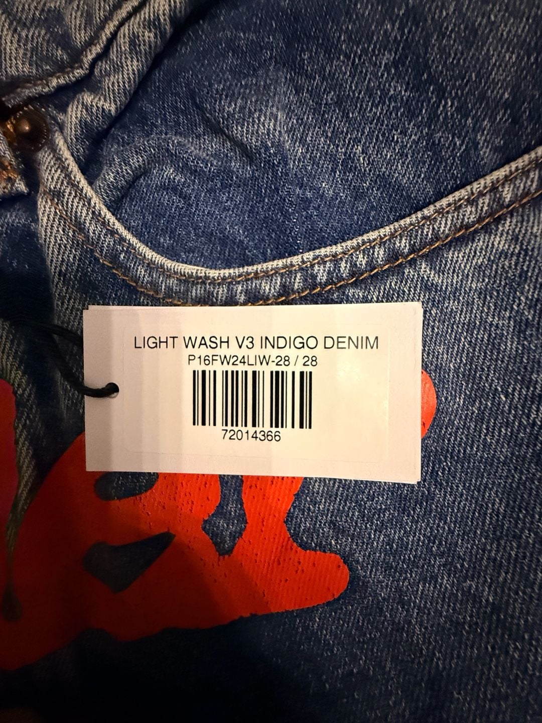 Authentic Sp5der Light Wash V3 Indigo Denim Jeans Size 28 5
