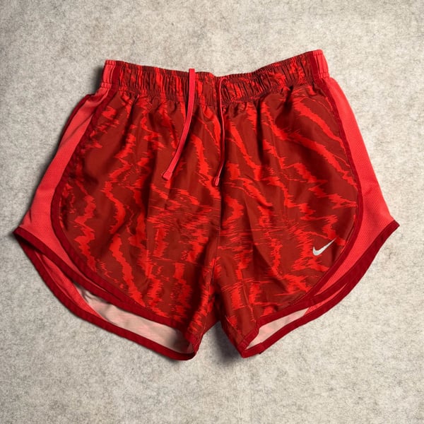 Nike Dri-Fit Running Shorts Size S Red Patterned Activewear