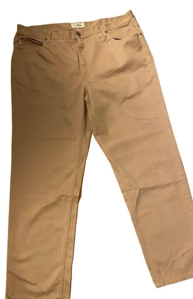 LL Bean Classic Fit Pocket Pants Size 42x32 Tan OJAV 5 2
