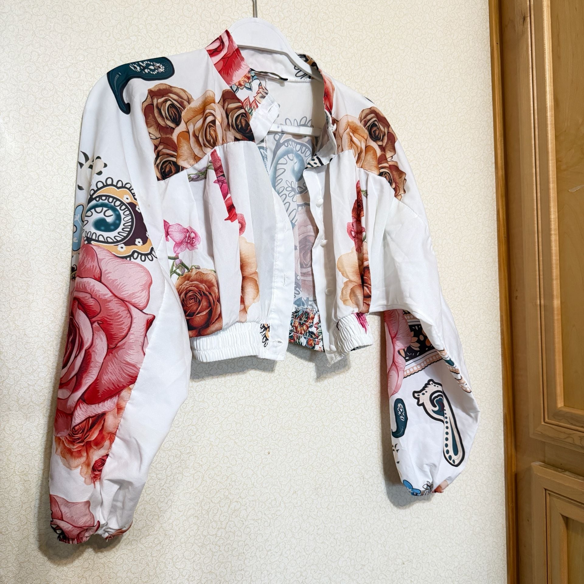 Burj De Couture Jacket Size 38 Floral Crop Top 2