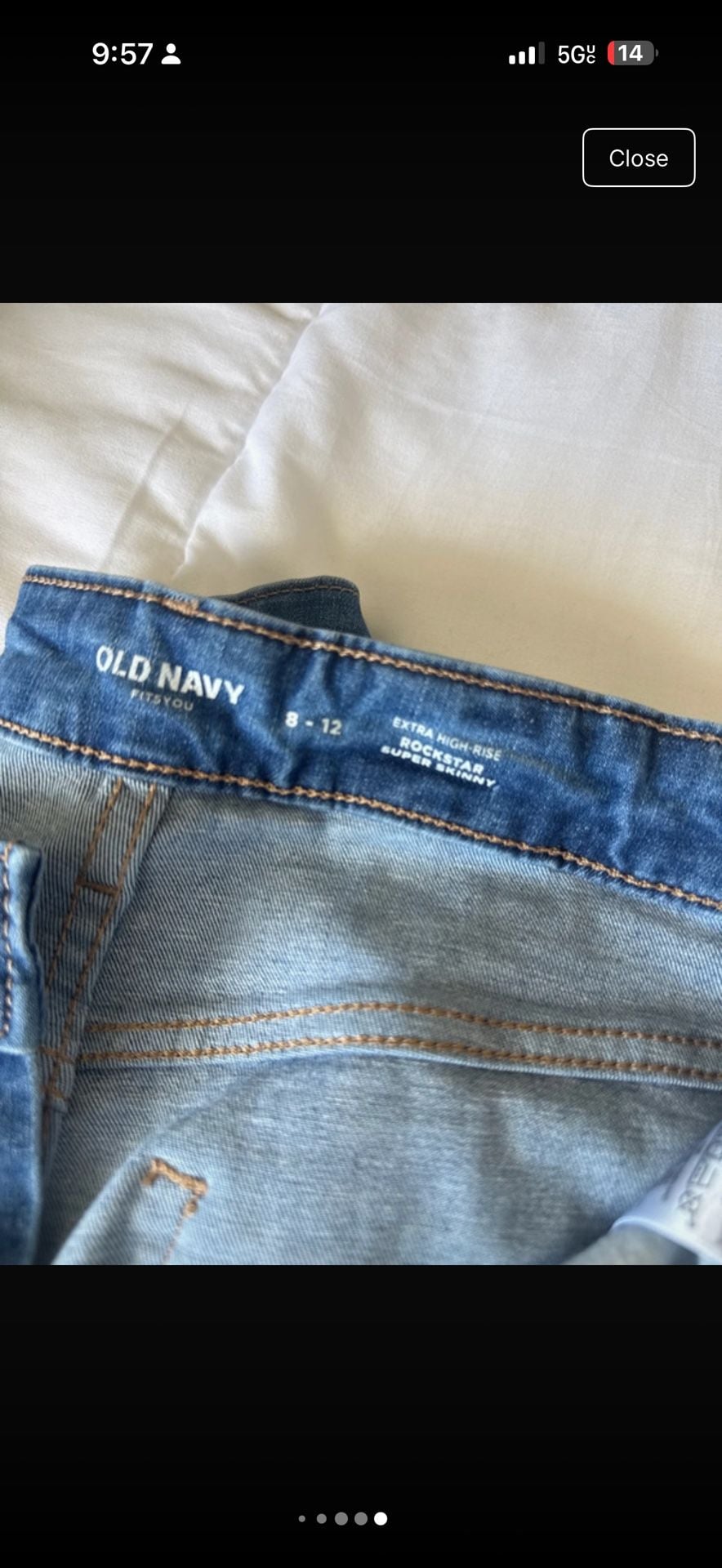 NWT Old Navy extra High Rise Rockstar Super Skinny Jeans Secret Slim Pockets Lydia size 8 2