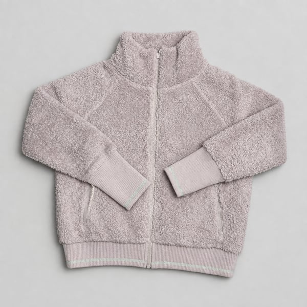 Athleta Tugga Sherpa Jacket Size M Lavender Full Zip Fleece