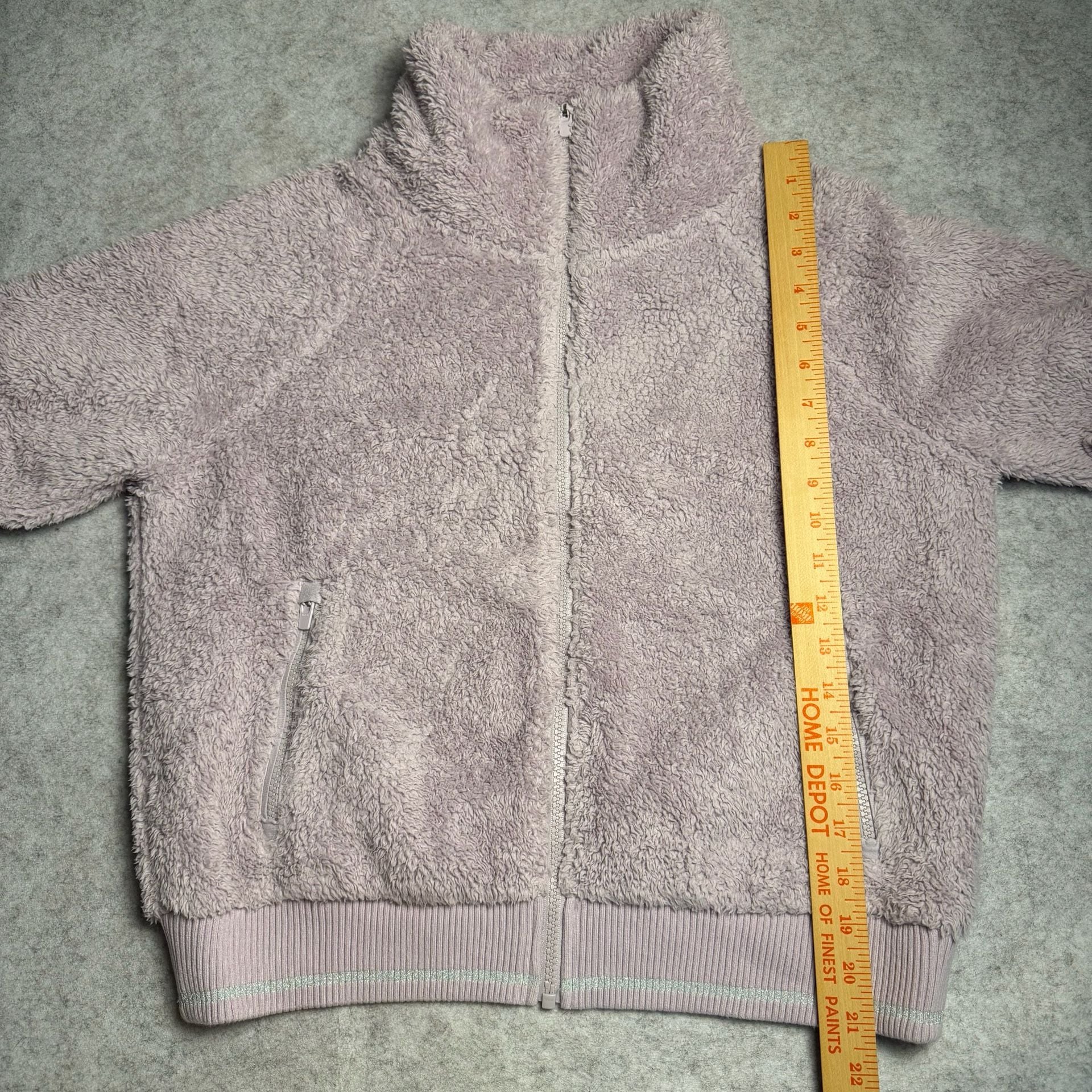 Athleta Tugga Sherpa Jacket Size M Lavender Full Zip Fleece 4