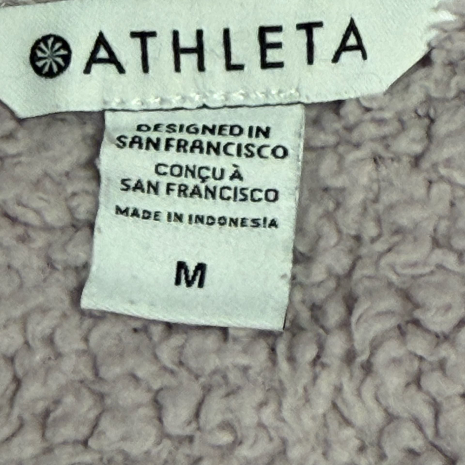 Athleta Tugga Sherpa Jacket Size M Lavender Full Zip Fleece 6