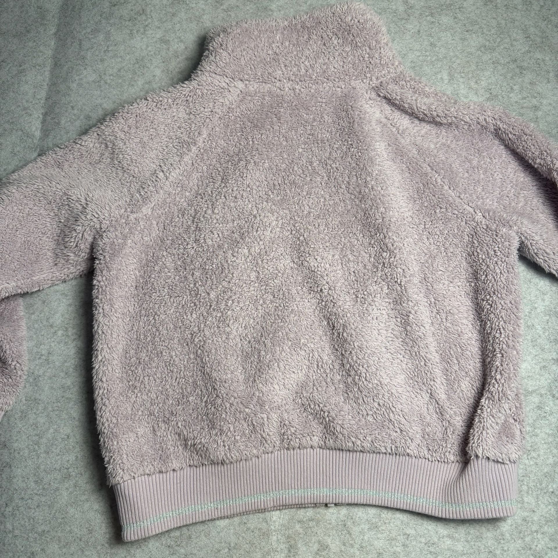 Athleta Tugga Sherpa Jacket Size M Lavender Full Zip Fleece 9