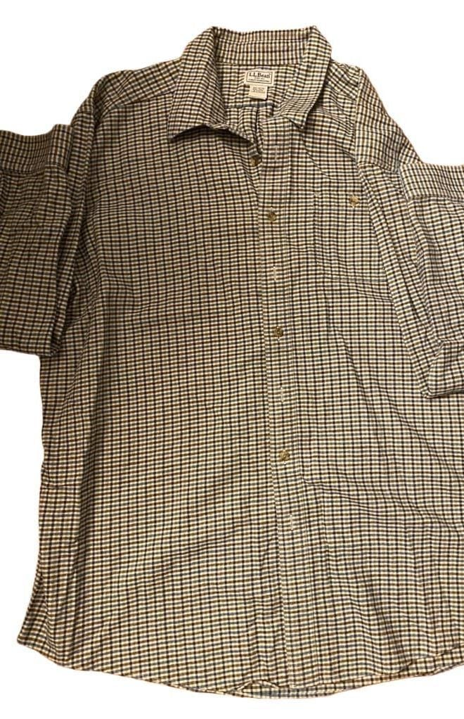 L.L. Bean Plaid Button Down Shirt Brown Size XXL-Tall 2