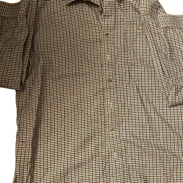 L.L. Bean Plaid Button Down Shirt Brown Size XXL-Tall