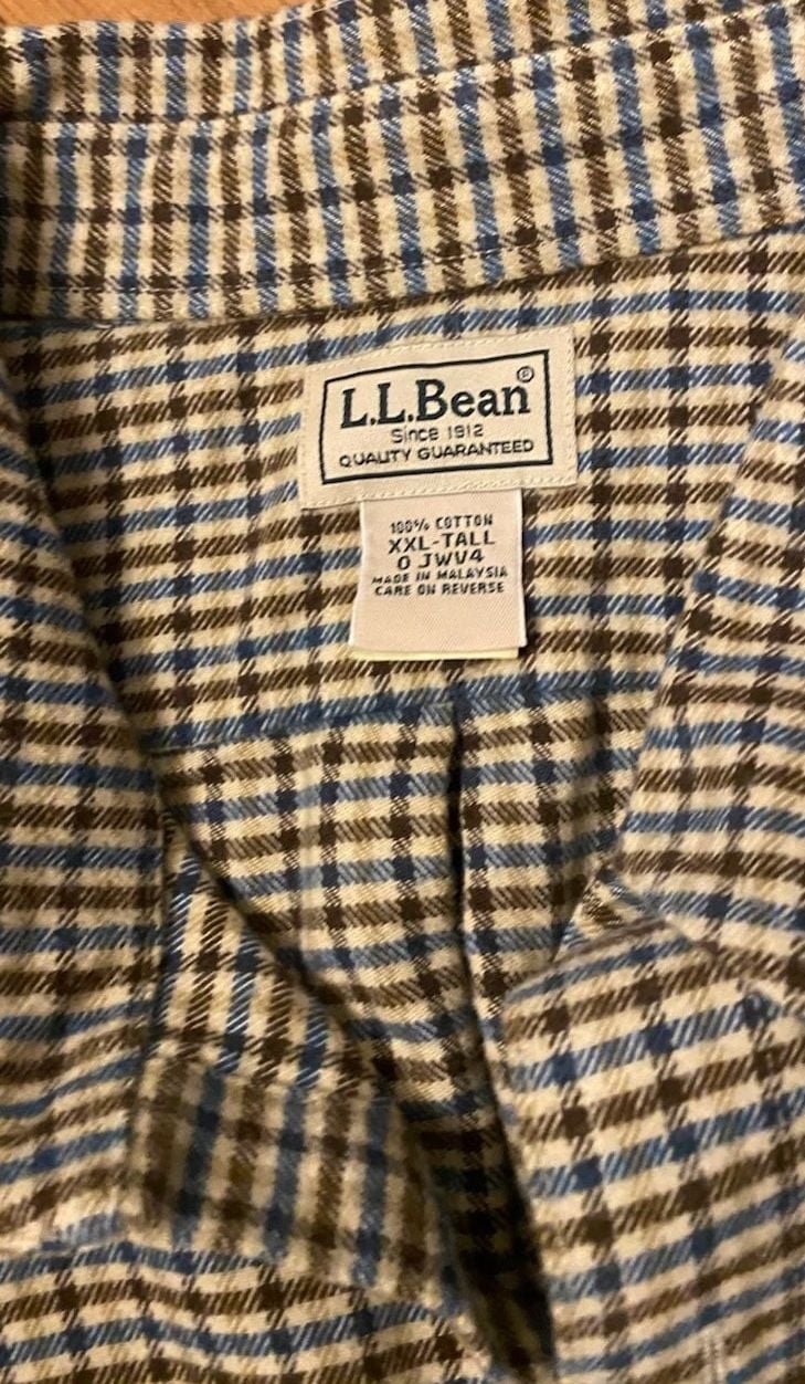 L.L. Bean Plaid Button Down Shirt Brown Size XXL-Tall 4